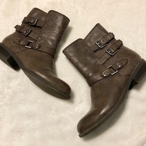 Brown Booties with Buckles